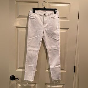 FRAME Le Skinny White Blanc Jeans size 30 with frayed bottoms(e14)